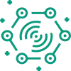 A professional logo for "Internet of Things" with a green and blue color scheme on a clean white background.